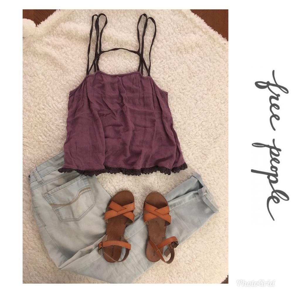 Free People Purple Strappy Tank